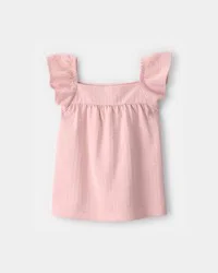 Carters Toddler Girl Flutter-Sleeve Seersucker Top - Pink Pink 2T