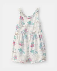 Carters Toddler Girl Tropical Beach Sleeveless Romper - Ivory Ivory 4T