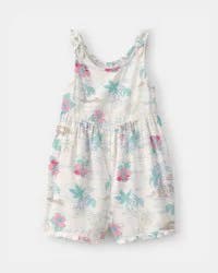 Carters Toddler Girl Tropical Beach Sleeveless Romper - Ivory Ivory 4T