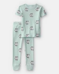 Carters Toddler Boy Soccer 100% Cotton Short-Sleeve Snug Fit 2-Piece Pajama Set - Green Green 4T