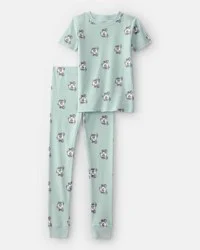 Carters Boys Soccer 100% Cotton Short-Sleeve Snug Fit 2-Piece Pajama Set - Green Green 6