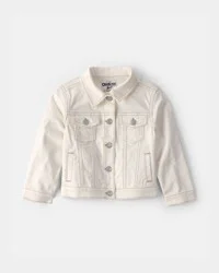 Oshkosh Toddler Girl Twill Jacket - Ivory Ivory 5T