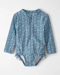 Littleplanet Baby Girl Recycled Rashguard Swimsuit in Bloom Lagoon Bloom Lagoon 9M