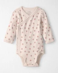 Littleplanet Baby Girl Organic Cotton Wrap Bodysuit in Strawberry Print Strawberry Print 3M