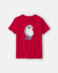 Carters Kid Fourth Of July Eagle Graphic Tee - Red Red L