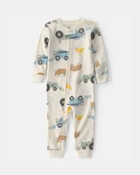 Carters Baby Boy Farm 100% Cotton 1-Piece Pajama Cream 24M