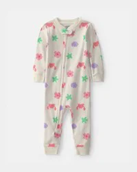 Carters Toddler Girl Beach 100% Cotton 1-Piece Pajama - Cream Cream 2T