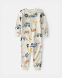 Carters Toddler Boy Farm 100% Cotton 1-Piece Pajama - Cream Cream 3T