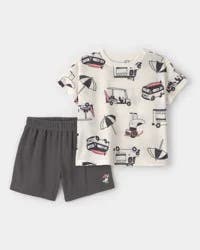 Carters Toddler Boy 2-Piece Beach Short-Sleeve Pajama Set Multi 5T