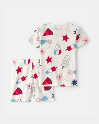 Carters Toddler Fourth of July Popsicle 2-Piece Short-Sleeve Pajama Set Multi 4T
