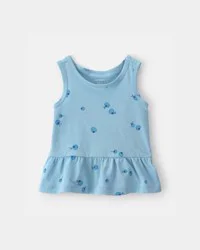 Carters Baby Girl Blueberry Peplum Tank Top - Blue Blue 24M