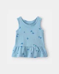 Carters Baby Girl Blueberry Peplum Tank Top - Blue Blue 24M