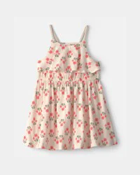 Carters Toddler Girl Floral Ruffle Dress - Cream Cream 4T
