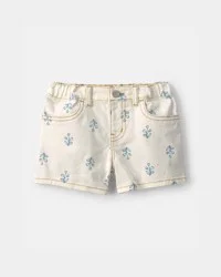Oshkosh Toddler Girl Floral Twill Shorts - Ivory Ivory 2T