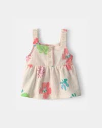 Carters Baby Girl Summer Floral Tank Top - Cream Cream 12M
