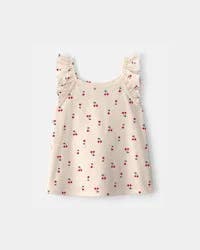 Carters Toddler Girl Cherry Ruffle-Sleeve Tank Top - Cream Cream 2T