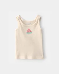 Carters Baby Girl Watermelon Ribbed Tank Top - Cream Cream 18M