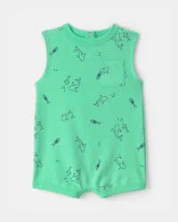 Carters Baby Boy Shark Sleeveless Romper - Green Green NB