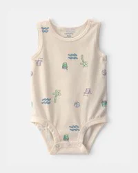 Carters Baby Boy Beach Sleeveless Graphic Bodysuit - Ivory Ivory 18M