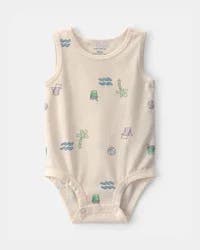 Carters Baby Boy Beach Sleeveless Graphic Bodysuit - Ivory Ivory 24M