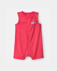 Carters Baby Boy Shark Romper - Orange Orange NB