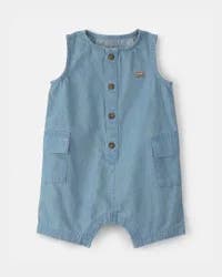 Carters Baby Beach Cruiser Chambray Sleeveless Romper Chambray 12M
