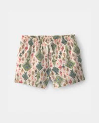 Oshkosh Baby Boy Fish Linen Shorts - Beige Beige 24M