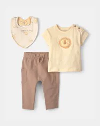 Carters Baby Boy 3-Piece Lion Top & Pant Set - Brown Brown 6M