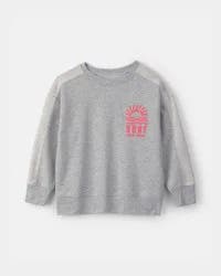 Carters Boys Surf French Terry Long-Sleeve Pullover Sweatshirt - Grey Grey 7