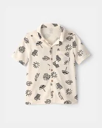 Carters Boys Beach Button-Down Shirt - Ivory Ivory 12