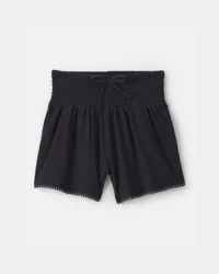 Carters Girls Smocked Crinkle Shorts - Black Black 6-6X