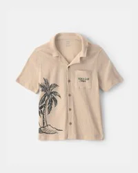Carters Boys Beach Short-Sleeve Button-Down Shirt - Khaki Khaki 5