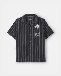 Carters Boys Striped Short-Sleeve Button-Down Shirt - Black Black 7