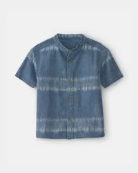 Oshkosh Boys Tie-Dye Denim Chambray Short-Sleeve Button-Down Shirt Chambray 4
