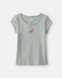 Oshkosh Girls Watermelon Ribbed Tee - Green Green 10
