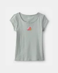 Oshkosh Girls Watermelon Ribbed Tee - Green Green 10