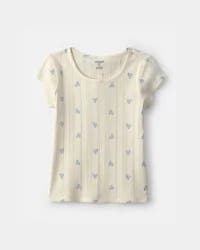 Oshkosh Girls Heart Ribbed Tee - Ivory Ivory 10