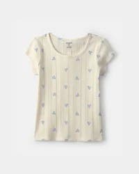 Oshkosh Girls Heart Ribbed Tee - Ivory Ivory 14