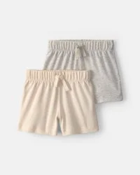 Carters Baby 2-Pack Shorts - Cream/Grey Cream/Grey 3M