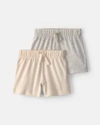 Carters Baby 2-Pack Shorts - Cream/Grey Cream/Grey 3M