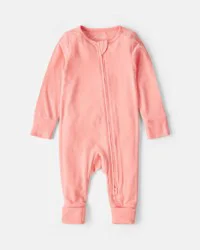 Carters Baby Girl PurelySoft™ Snug Fit Sleep & Play Pajamas - Coral Coral 9M