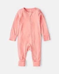 Carters Baby Girl PurelySoft™ Snug Fit Sleep & Play Pajamas - Coral Coral 9M