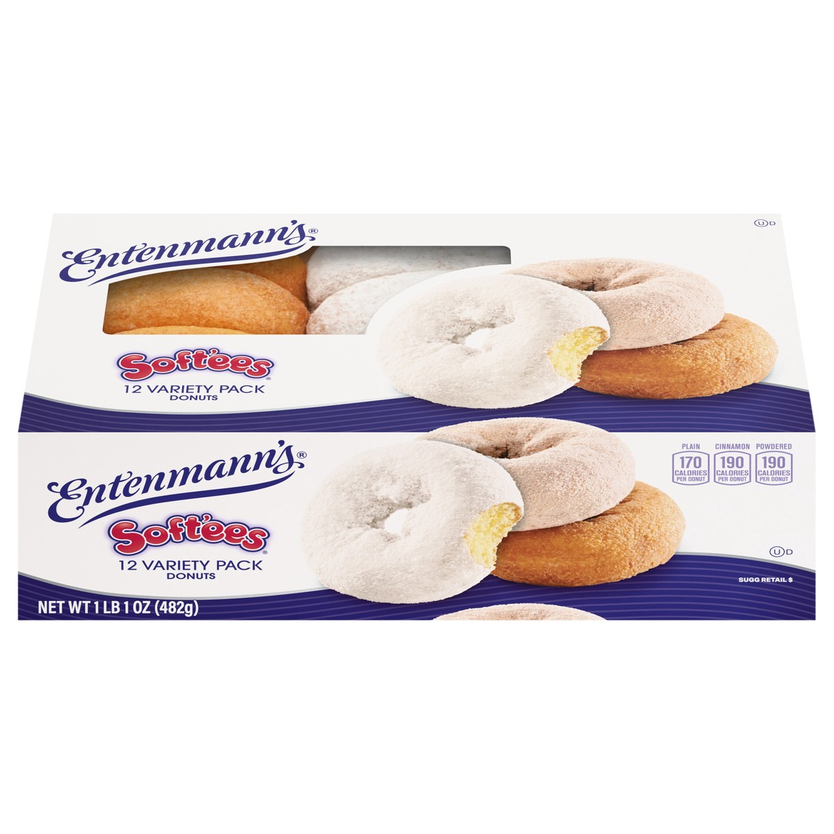 slide 1 of 14, Entenmann's Soft'ees Assorted Donuts, 12 count, 17 oz, 16 inoz in