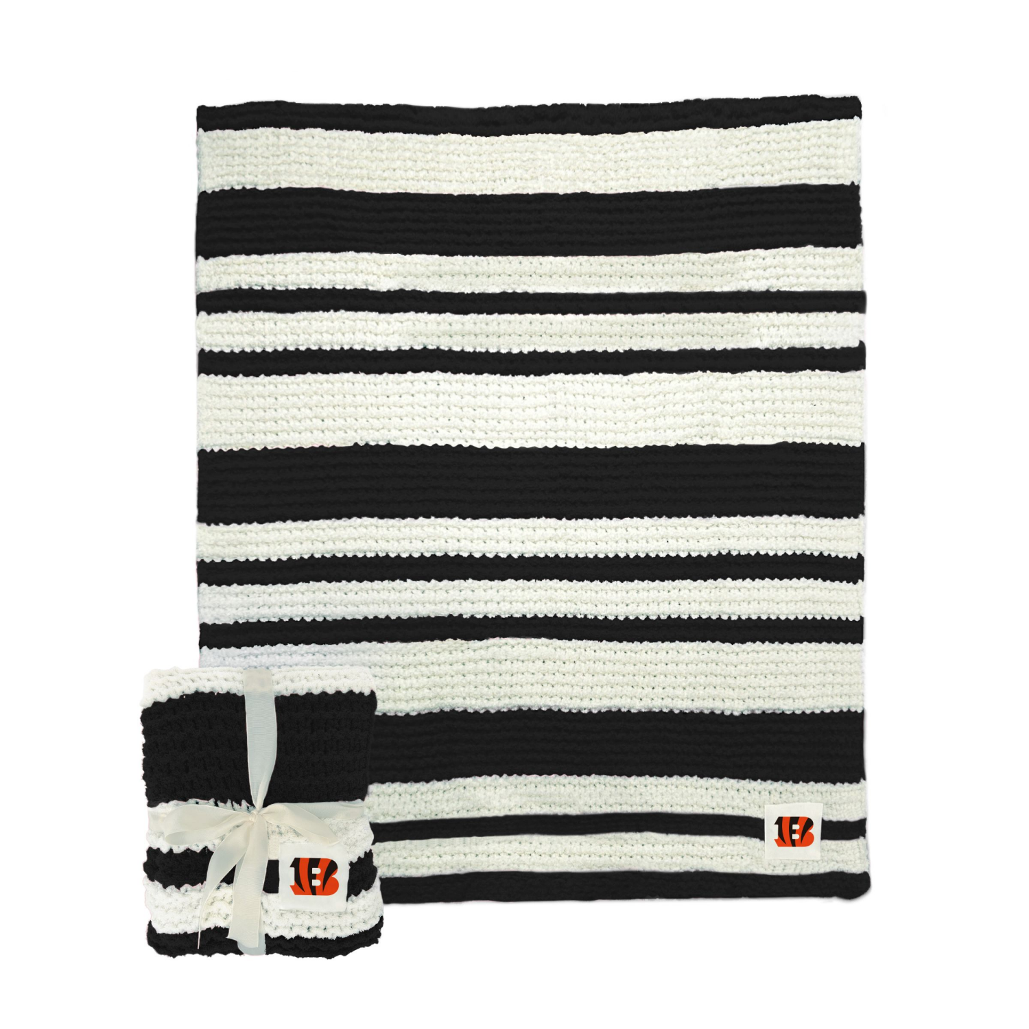 slide 1 of 1, Bengals Cable Knit Throw 50x60in. Blanket, 1 ct