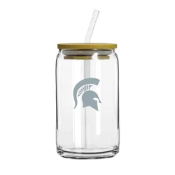 Michigan State 16oz Etch Glass Can