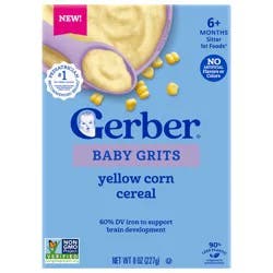 Gerber Baby Cereal, Grits, Yellow Corn Cereal, Infant Cereal, Baby Breakfast, Stage 1