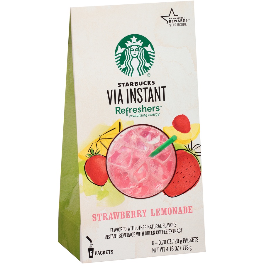 slide 4 of 8, Starbucks Via Refreshers Strawberry Lemonade, 6 ct