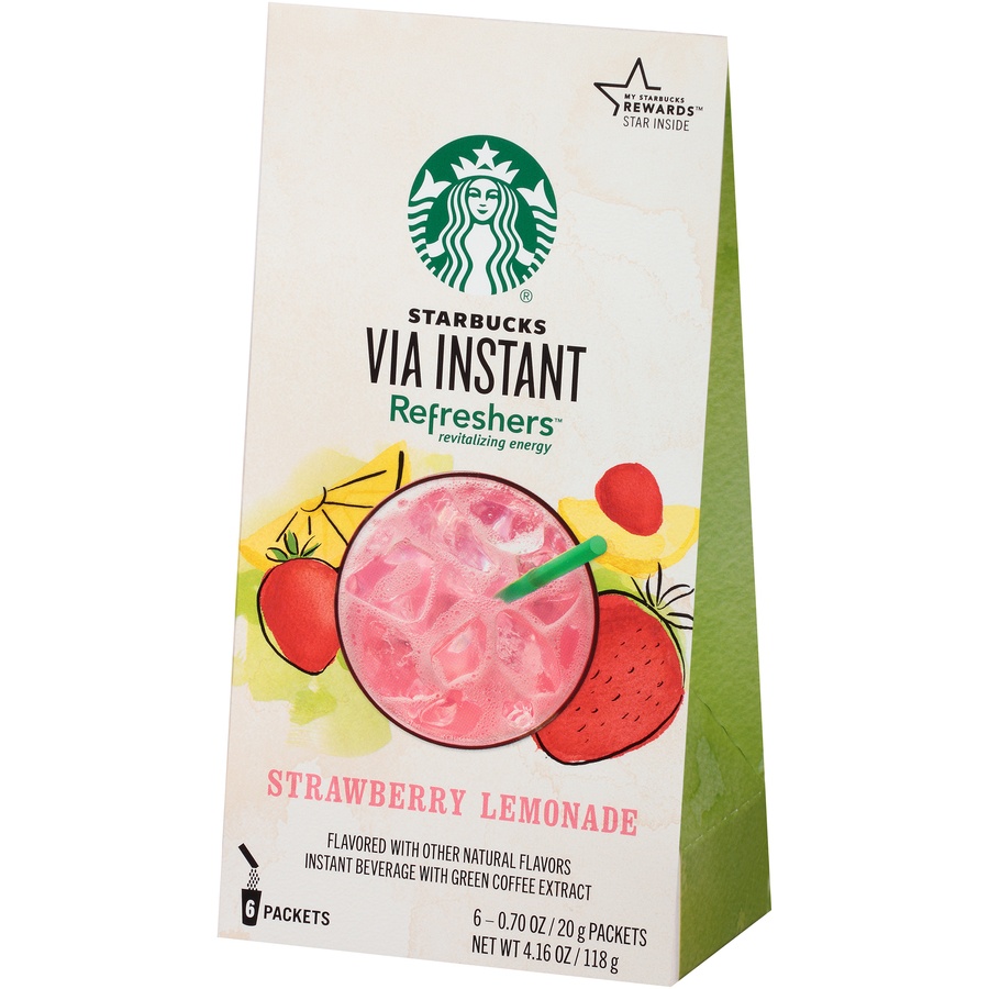 slide 5 of 8, Starbucks Via Refreshers Strawberry Lemonade, 6 ct