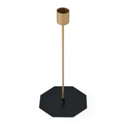 Elements Gold Metal Hex Base Pillar Holder 9.5IN