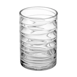 Elements Clear Pearl Stripe Glass Vase 10IN